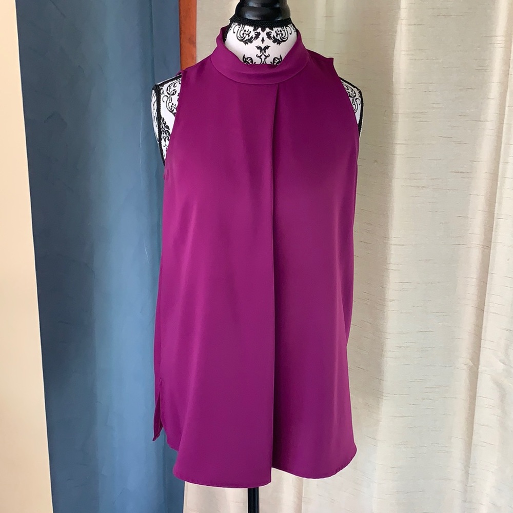 Alfani Purple Sleeveless Mock Turtleneck